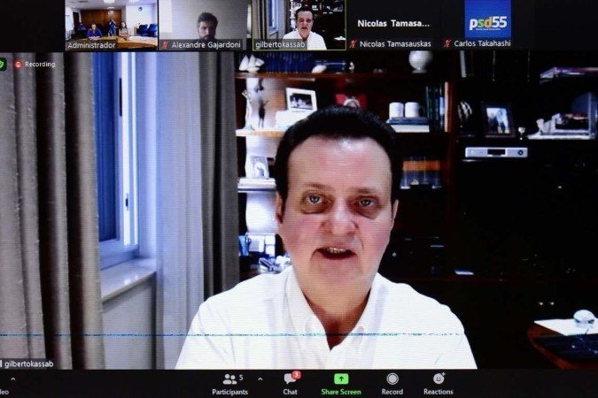  14/01/2022 Crédito: Marcelo Ferreira/CB/D.A Press. Brasil. Brasilia - DF - Entrevista com o presidente do PSD Gilberto Kassab.