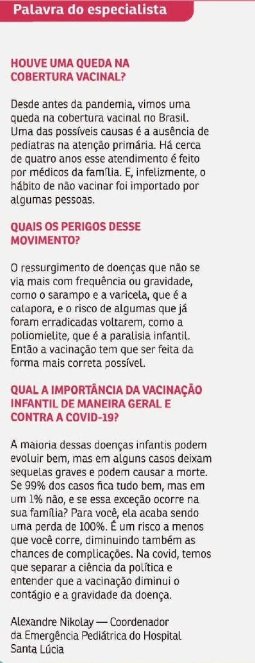 Palavra do Especialista - Alexandre Nikolay