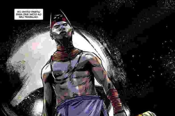 Desenhos de Alex Amir para o quadrinho Orixás