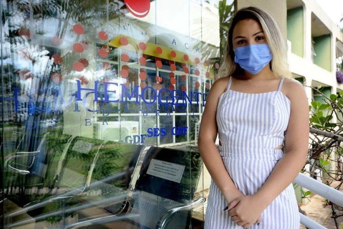  27/01/2022 Crédito: Marcelo Ferreira/CB/D.A Press. Brasil. Brasilia - DF -  Fundação Hemocentro de Brasília, baixo estoque de sangue. Milena Gabriela, doadora.