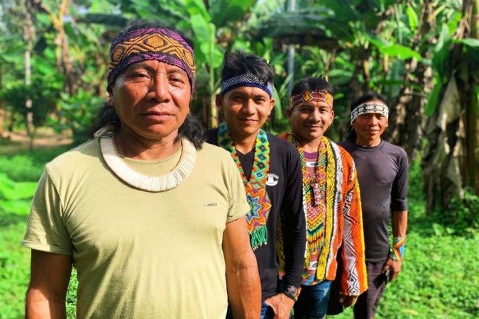 O coletivo Mahku, grupo indígena do povo Huni Kuin,abre a noite curitibana com uma pintura-performance - (crédito: Divulga....o/SECC) O coletivo Mahku, grupo indígena do povo Huni Kuin,abre a noite curitibana com uma pintura-performance - (crédito: Divulga....o/SECC)