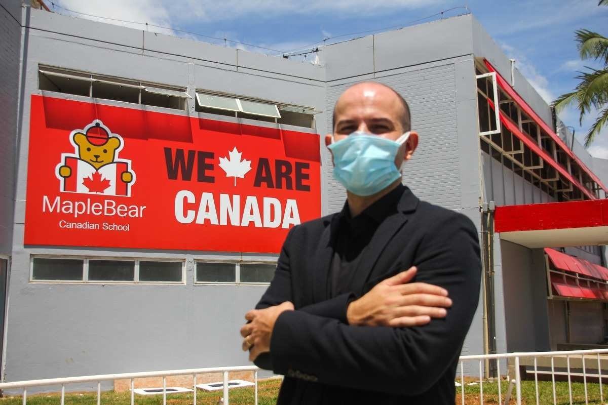  29/01/2022. Credito: B&aacute;rbara Cabral/Esp.CB/DA.Press. Brasilia-DF. Inaugura&ccedil;&atilde;o da Escola Maple Bear unidade da Asa Norte. CEO da Maple Bear na Am&eacute;rica Latina, Andr&eacute; Quintela.