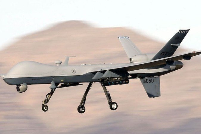 Drone americano MQ-9 Reaper em missão de treinamento - (crédito: Getty Images/BBC) Drone americano MQ-9 Reaper em missão de treinamento - (crédito: Getty Images/BBC)