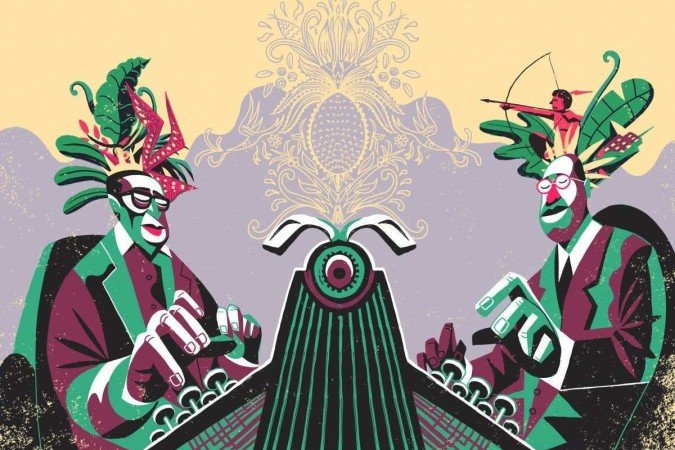 Ilustração de Luciano Tasso para o livro Nasci em 1922, ano da semana de arte moderna, de Fabiano Moraes 
