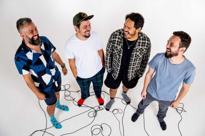 Conhecidos pelos foliões rockeiros de Brasília, Rockália lança primeiro disco da carreira - (crédito: Gabriel Souto) Conhecidos pelos foliões rockeiros de Brasília, Rockália lança primeiro disco da carreira - (crédito: Gabriel Souto)