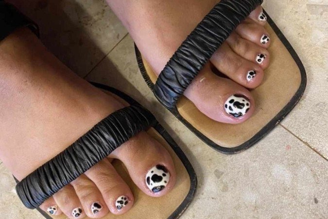 Unhas do pé decoradas, feitas na Que Beleza!