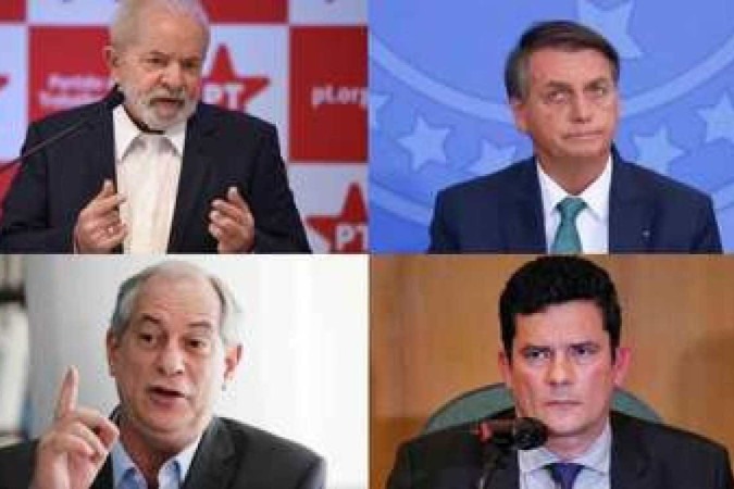 Lula lidera pesquisa seguido por Bolsonaro. Ciro e Moro empatam - (crédito: AFP/REPRODUÇÃO)