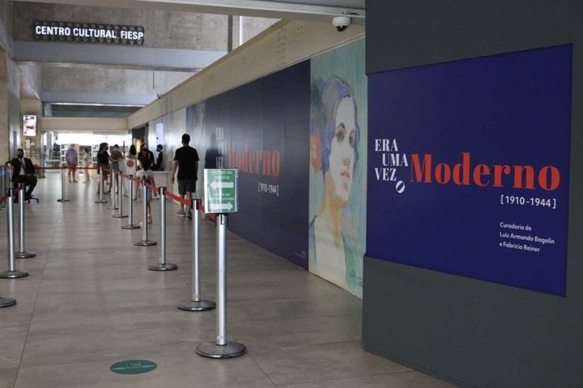 Exposição Era Uma Vez o Moderno [1910-1944], com curadoria do pesquisador Luiz Armando Bagolin e do historiador Fabrício Reiner, no Centro Cultural Fiesp, Avenida Paulista.