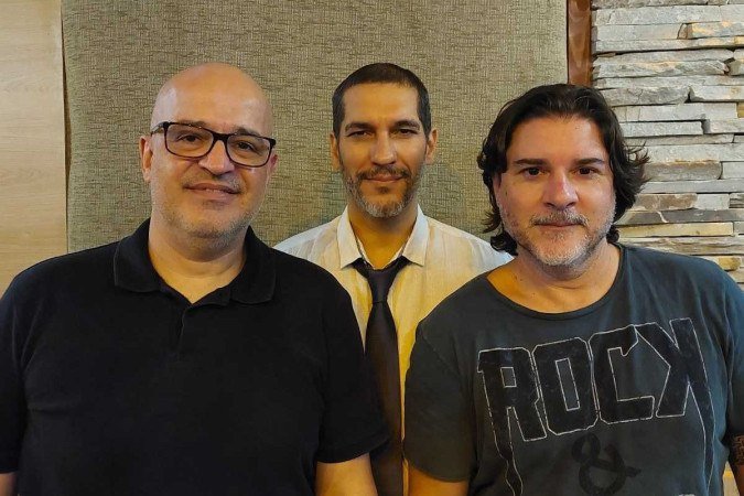 Sylvio J, Carlos e Guga, integrantes da banda brasiliense Pravda -  (crédito: Leonardo Tsujimoto)