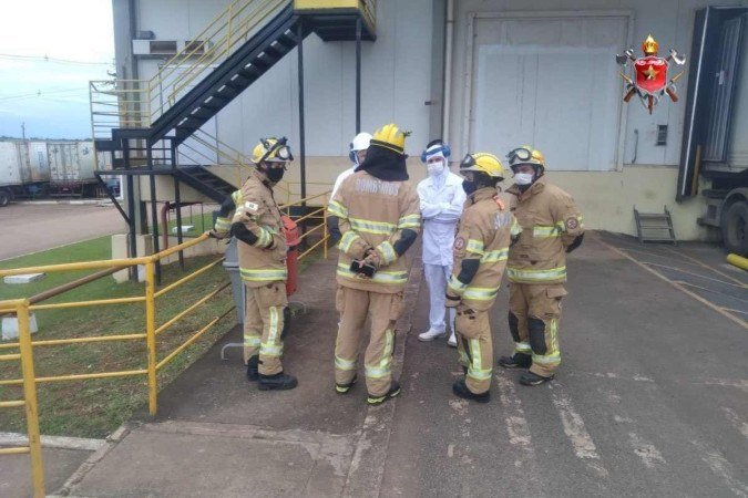 Brigada da própria fábrica controlou o vazamento -  (crédito: Divulgação/CBMDF)