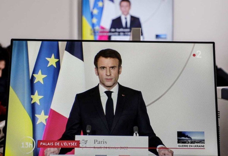 Macron denuncia &amp;#39;cinismo moral e pol&iacute;tico&amp;#39; de Putin sobre corredores  humanit&aacute;rios