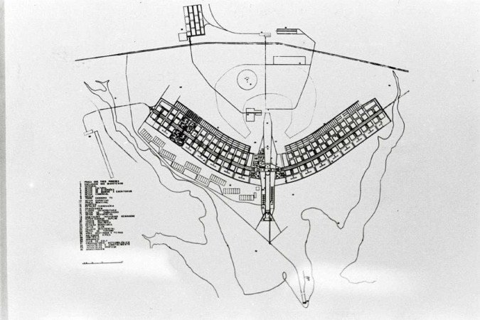  Credito: Arquivo P..blico do DF/Divulga....o. Planta baixa do Plano Piloto, projeto de Lucio Costa.
    