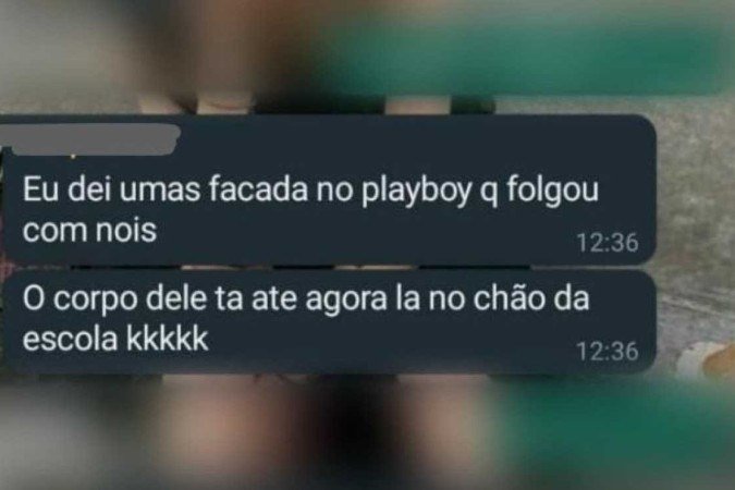 O suspeito da agressão mandou mensagem falando das facadas - (crédito: Material cedido ao Correio) O suspeito da agressão mandou mensagem falando das facadas - (crédito: Material cedido ao Correio)