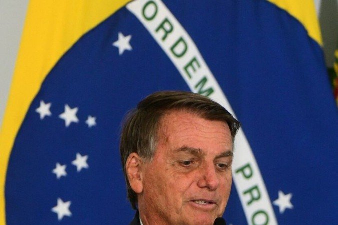  21/03/2022. Crédito: Ed Alves/CB/D.A Press. Brasil. Brasília - DF. Politica. Presidente jair Bolsonaro Na Cerimônia Alusiva às Medidas de Fomento à Produção e ao Uso Sustentável do Biometano. 