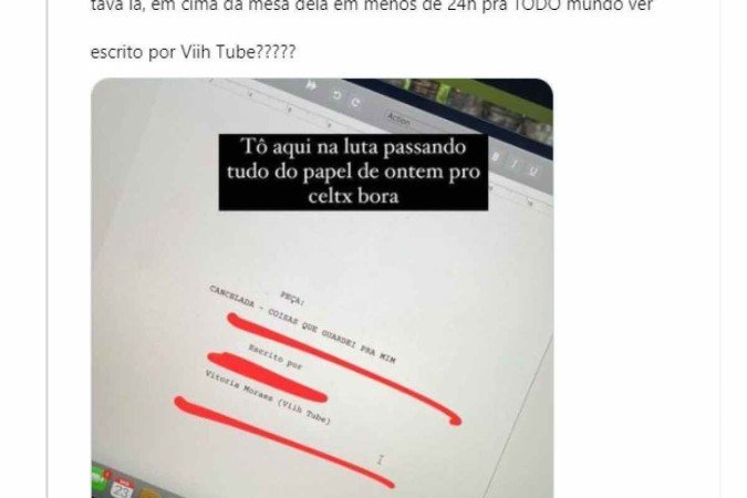 Viih Tube é acusada de plágio e responde: 'Desculpe, jamais faria isso'