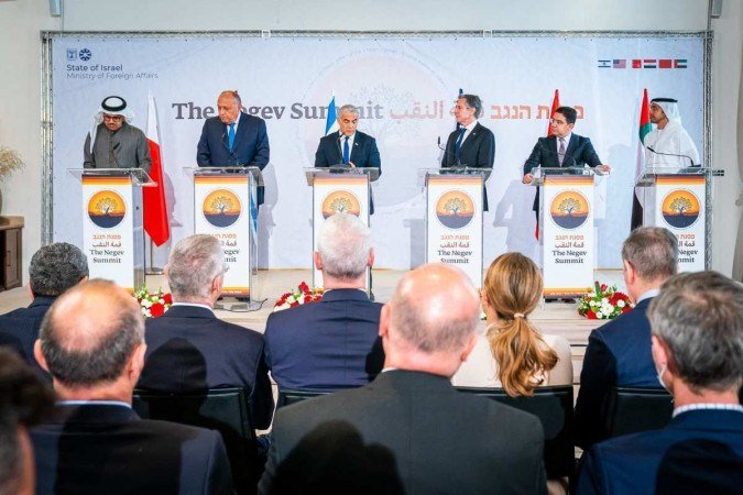 Israel afirma que aliança com países árabes envia forte mensagem ao Irã - (crédito: AFP) Israel afirma que aliança com países árabes envia forte mensagem ao Irã - (crédito: AFP)