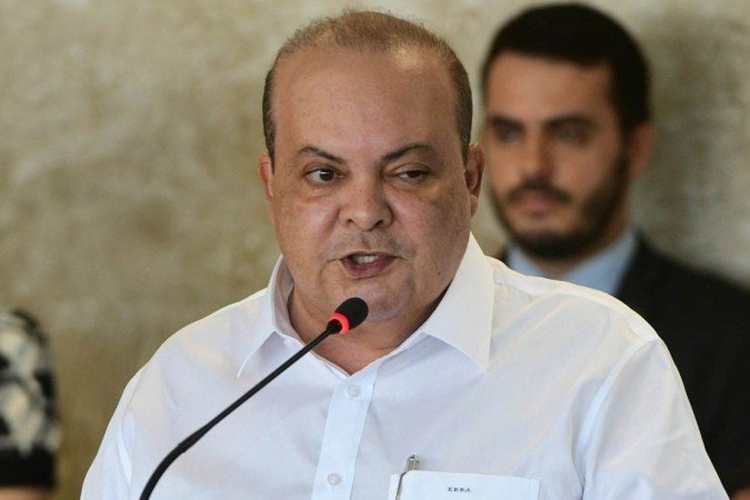  29/03/2022. Crédito: Ed Alves/CB/D.A Press. Brasil. Brasília - DF. Cidades. Governador Ibaneis Rocha na cerimonia de  Assinatura do decreto que regulamenta a Política de Regularização de Terras Públicas Rurais do Distrito Federal.