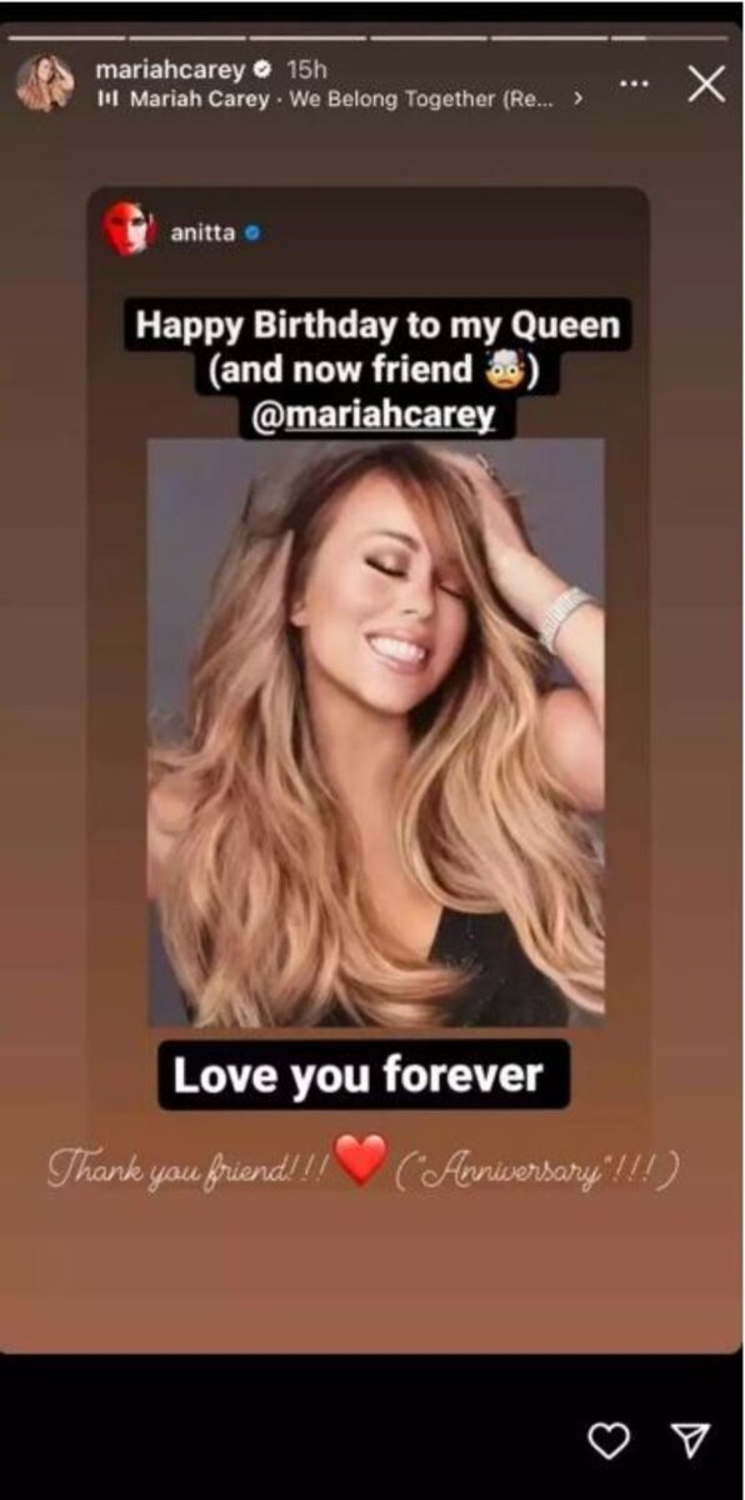 Stories de Mariah Carey 
