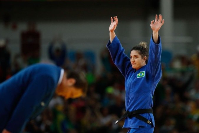A judoca brasileira Mayra Aguiar  -  (crédito:  Fernando Frazao/Ag..ncia Brasil)