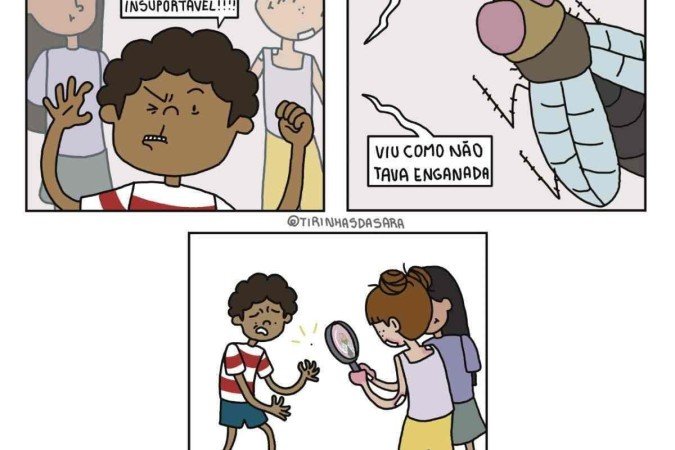 Aline Provensi cria tirinhas que ilustram o cotidiano de pessoas autistas. As obras são publicadas no perfil @tirinhasdasara no Instagram.