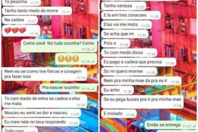 Prints de conversa entre suspeita e amiga foram divulgados - (crédito: Redes Sociais) Prints de conversa entre suspeita e amiga foram divulgados - (crédito: Redes Sociais)
