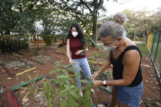 Giovanna (E) e Suzana Ramos: a intenção inicial era fazer uma horta educativa