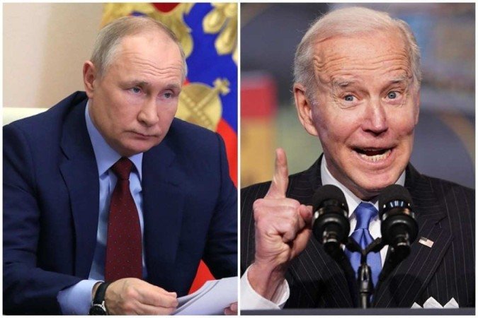 Putin e Biden: tensão contínua entre líderes mundiais - (crédito: Mikhail KLIMENTYEV / SPUTNIK / AFP - MANDEL NGAN / AFP) Putin e Biden: tensão contínua entre líderes mundiais - (crédito: Mikhail KLIMENTYEV / SPUTNIK / AFP - MANDEL NGAN / AFP)