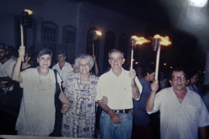 Juntos na procissão do Fogaréu, em Goiás Velho