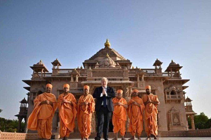 Primeiro-ministro Boris Bhonson em viagem à Índia