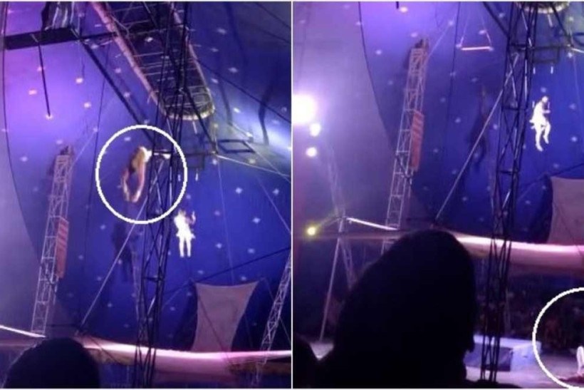 Trapezista despenca de 3m de altura durante apresentação em circo