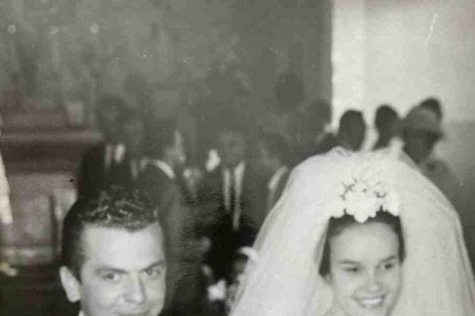 Eduardo e sua esposa, Norma, no dia do casamento. - (crédito: Arquivo pessoal) Eduardo e sua esposa, Norma, no dia do casamento. - (crédito: Arquivo pessoal)