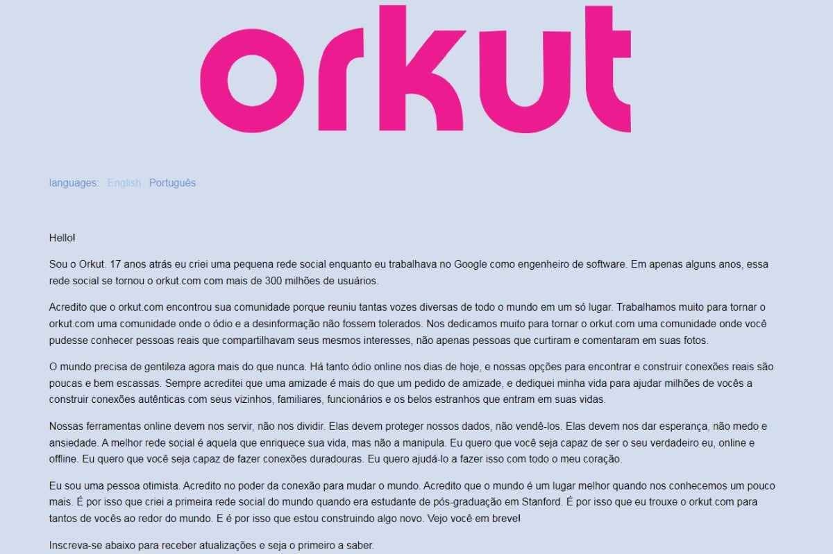 Orkut é reativado pelo fundador da rede social: 