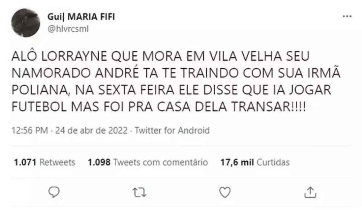 Mulher termina com namorado após traição vir à tona pelo Twitter