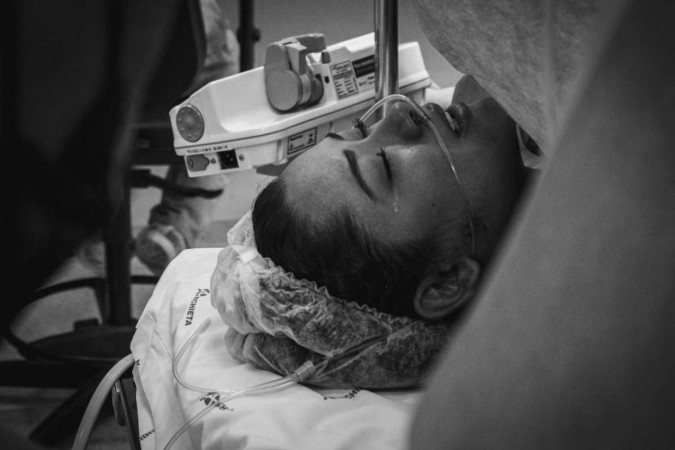 Ryani no 
momento do 
parto de Olívia