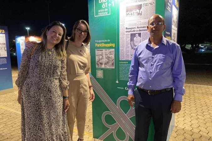 Anna Aimêe (E), gerente de marketing ParkShopping; Natália Santos Vaz (centro), superintendente  ParkShopping; e João Boanerges, supervisor de segurança do ParkShopping.