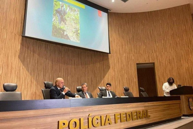 Polícia Federal concede coletiva de imprensa sobre indígenas - (crédito: Polícia Federal RR) Polícia Federal concede coletiva de imprensa sobre indígenas - (crédito: Polícia Federal RR)