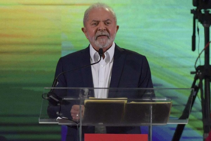 O ex-presidente Luiz Inácio Lula da Silva discursa durante o lançamento de sua campanha para as eleições presidenciais de outubro em São Paulo, Brasil, em 7 de maio de 2022. - O ex-presidente Luiz Inácio Lula da Silva lançou sua 