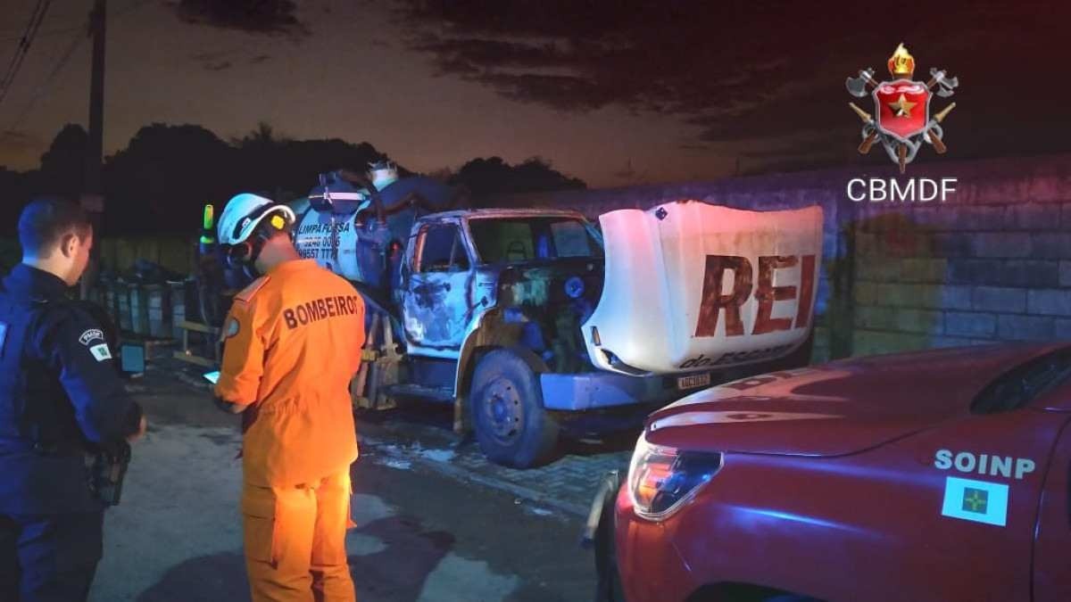 Caminhão pega fogo e proprietário acredita que incêndio foi intencional