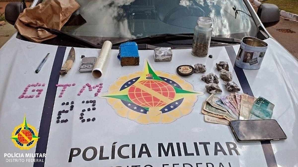 Traficante é preso pela PM com maconha e ecstasy, em Taguatinga Norte