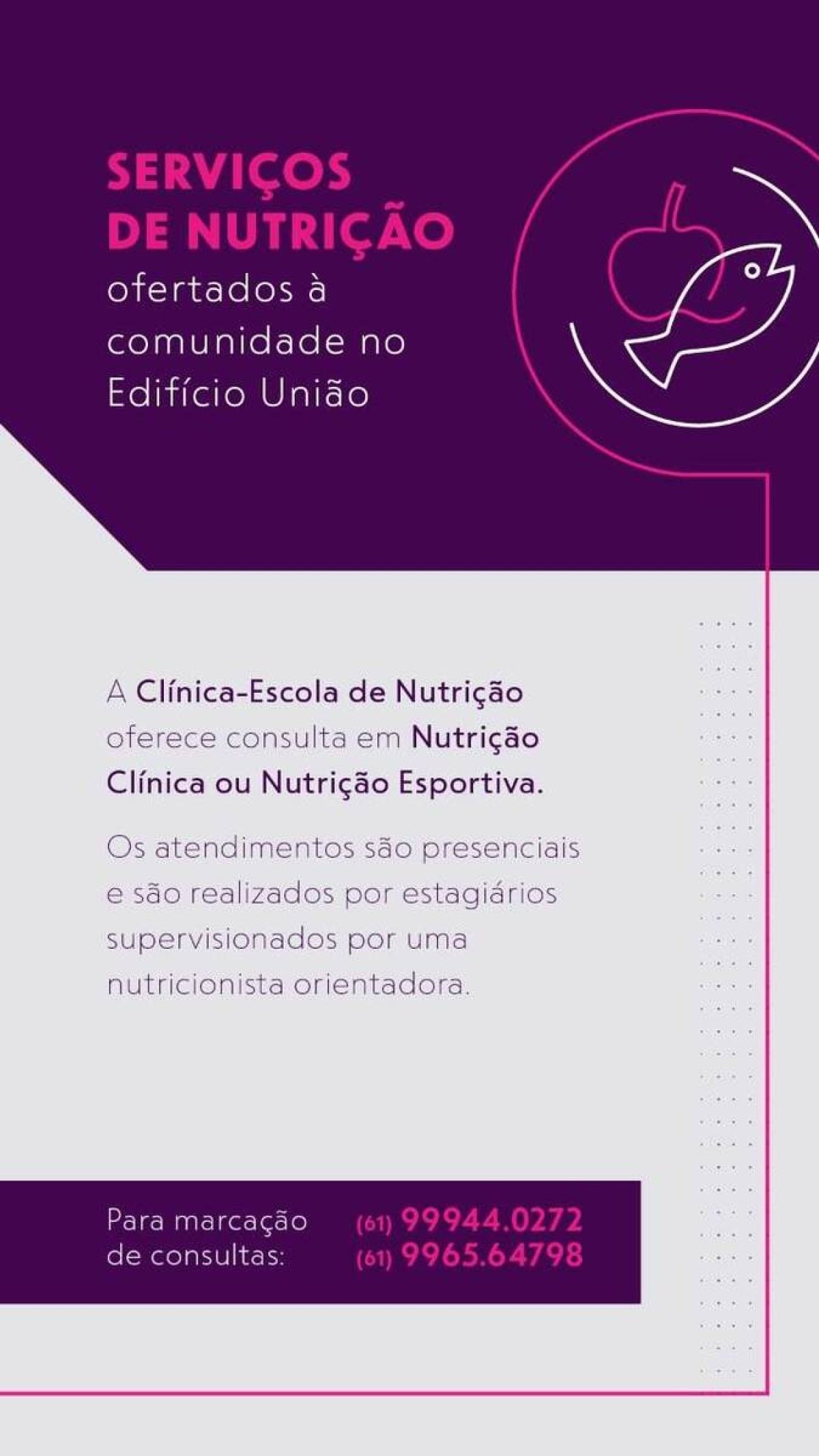 CEUB oferece acompanhamento nutricional gratuito à comunidade