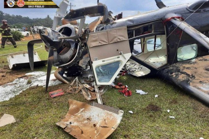 acidente com avião em Boituva - (crédito: BombeirosSP) acidente com avião em Boituva - (crédito: BombeirosSP)