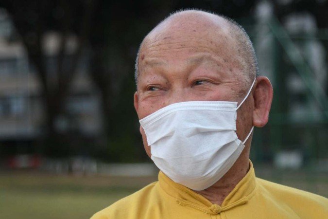  15/05/2022. Crédito: Ed Alves/CB/D.A Press. Brasil. Brasília - DF. Cidades. Celebração Vesak 2022.  Na foto o Metre Woo. 