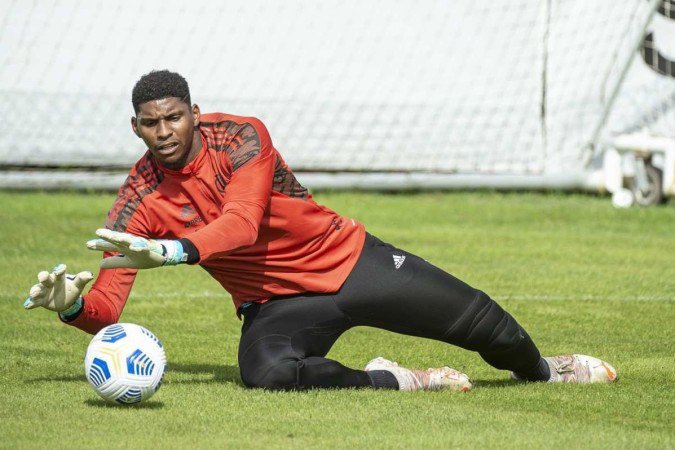 2022 Crédito: Alexandre Vidal/Flamengo. Hugo, durante treino do Flamengo.