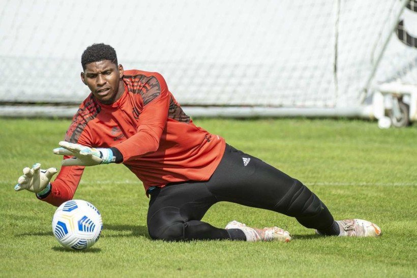 Hugo, durante treino do Flamengo.