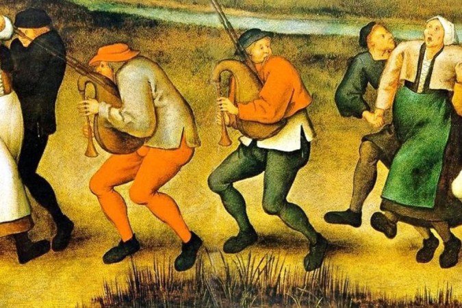 Pessoas dançaram até a morte por exaustão durante a 'praga da dança' de Estrasburgo, na França, no século 16 - (crédito: Alamy) Pessoas dançaram até a morte por exaustão durante a 'praga da dança' de Estrasburgo, na França, no século 16 - (crédito: Alamy)