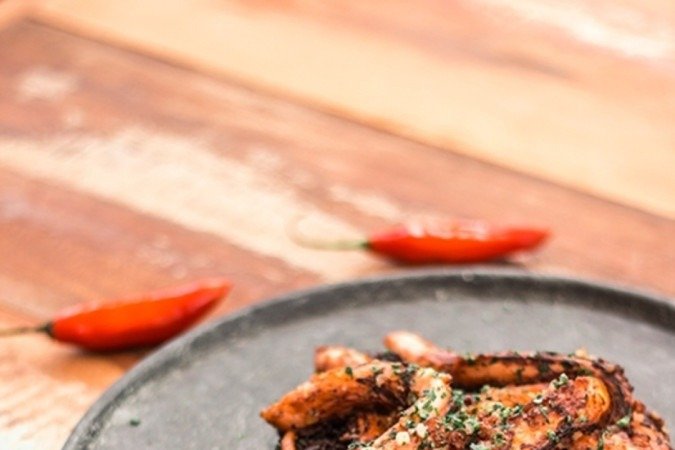 polvo com alho negro do La Terrasse