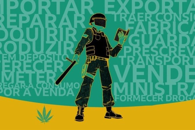 O tráfico de drogas é classificado por meio de 18 palavras na lei brasileira, como transportar, fabricar, vender e ministrar -  (crédito: BBC)