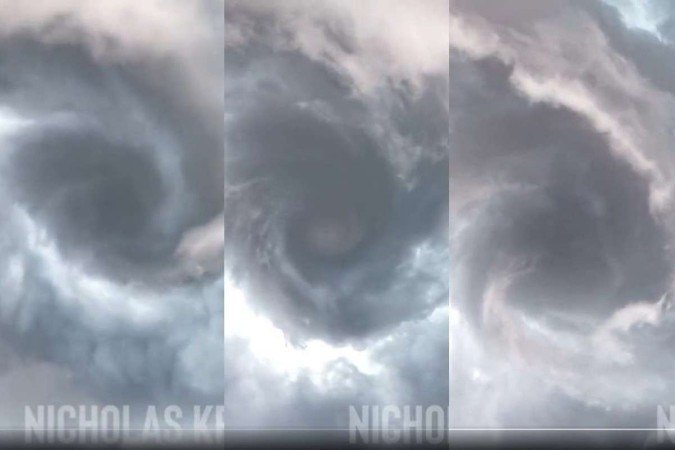 Nicholas Krasznavolgyi é apaixonado por fenômenos meteorológico e não hesitou em registrar o momento - (crédito: Reprodução/Twitter) Nicholas Krasznavolgyi é apaixonado por fenômenos meteorológico e não hesitou em registrar o momento - (crédito: Reprodução/Twitter)