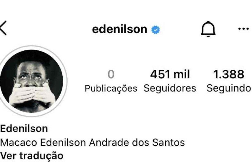 Em tom de protesto, Edenilson muda nome no Instagram