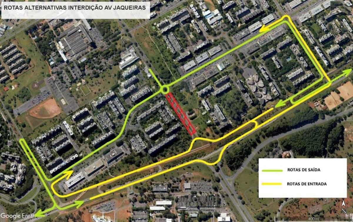 Avenida das Jaqueiras, no Sudoeste, será interditada a partir desta sexta (10)